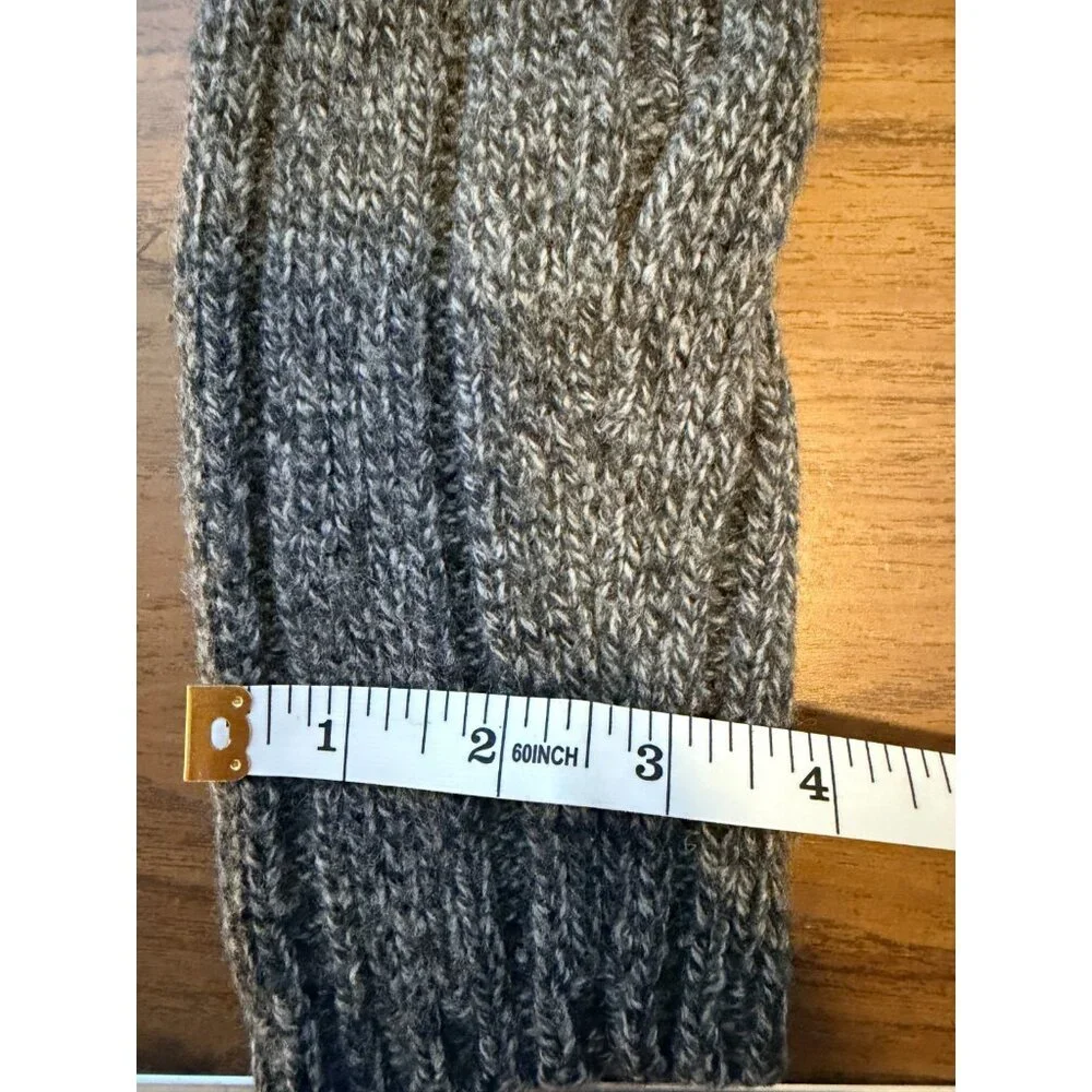 Vintage 90s Abercrombie & Fitch Sweater Men M Gray Wool Blend Muscle Cable Knit - Picture 8 of 8
